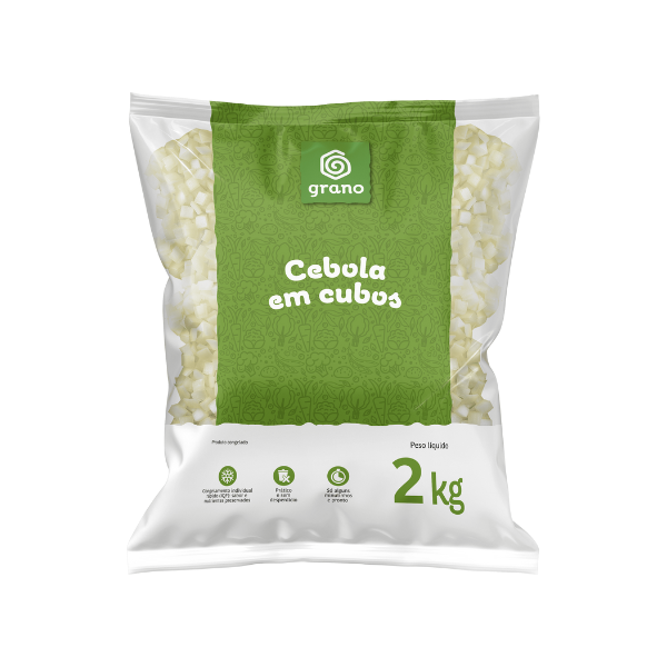 Cebola em cubos